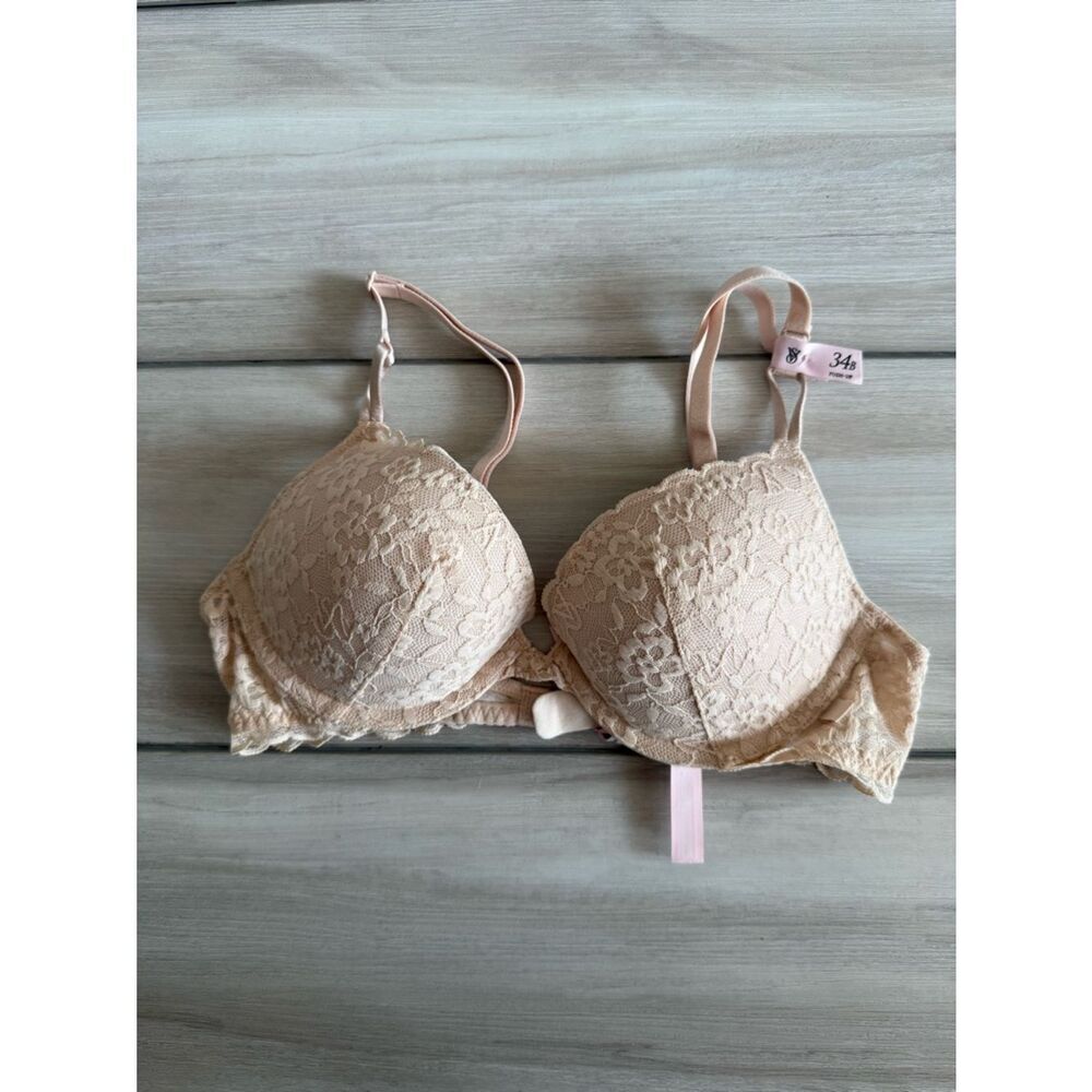 Victoria’s Secret Sexy Tee Sophia Lace Push-Up Bra Beige 34B NWT IN PACKAGE - Picture 4 of 10